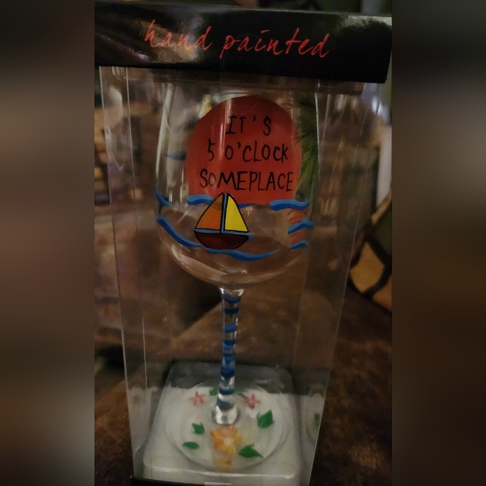 Hand painted 5 o'clock somewhere